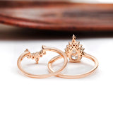 Rose gold cluster engagement ring lifestyle image