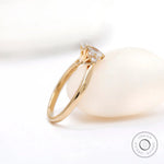 Side profile of oval lab grown diamond cluster engagement ring