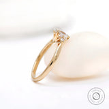 Side profile of oval lab grown diamond cluster engagement ring