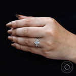White gold marquise diamond cluster ring lifestyle image
