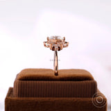 Floral inspired engagement ring with round lab grown diamond