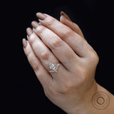 Modern pear diamond engagement ring top view