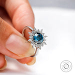 Luxury lab grown blue diamond ring