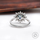 Back view of floral halo diamond ring
