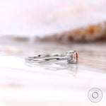 Cushion pink diamond ring side profile