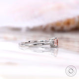 Cushion pink diamond ring side profile