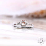 Back view of cushion pink diamond ring setting