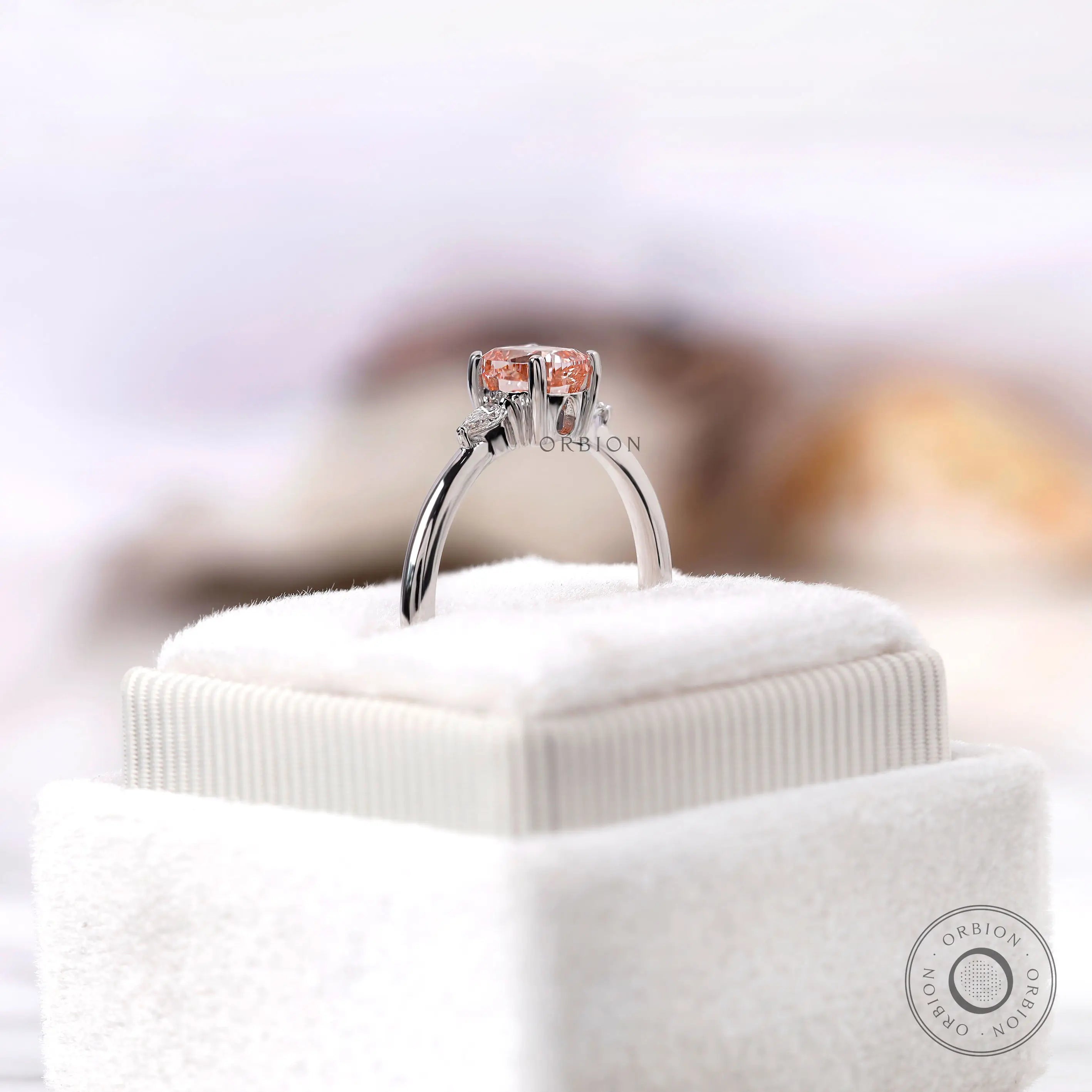 Minimalist pink diamond engagement style ring