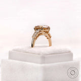 Vintage inspired cushion cut moissanite ring in 10K yellow gold