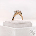 Elegant OEC Moissanite engagement ring with side diamond accents