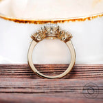 Gallery view of Old Mine Cut moissanite three stone ring setting