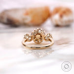 Round Old European cut moissanite engagement ring in yellow gold