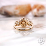 Round Old European cut moissanite engagement ring in yellow gold