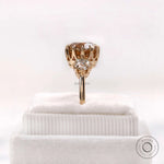 Rear gallery detail of round moissanite three stone ring