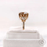 Rear gallery detail of round moissanite three stone ring