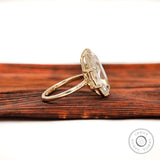 Large Pear Moissanite Solitaire Engagement Ring in 14K Yellow Gold