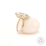 Large Pear Moissanite Solitaire Engagement Ring in 14K Yellow Gold