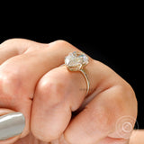 Large Pear Moissanite Solitaire Engagement Ring in 14K Yellow Gold