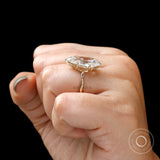 Large Pear Moissanite Solitaire Engagement Ring in 14K Yellow Gold