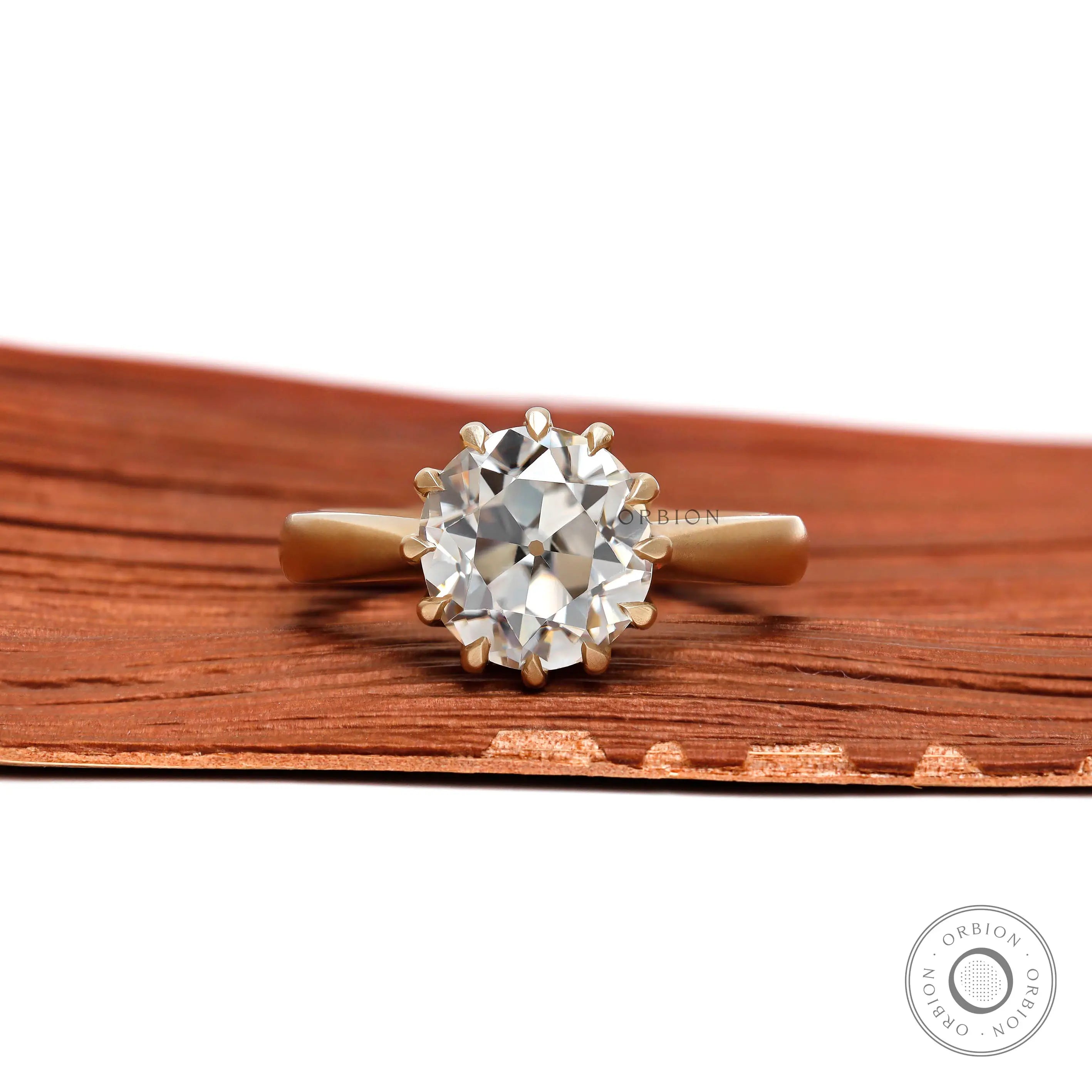 Elongated cushion moissanite solitaire ring front view