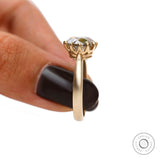 Elongated cushion moissanite ring elevated setting view