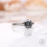 Split shank white gold engagement ring side profile