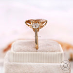 Vintage three stone moissanite engagement ring