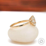 Side profile of elongated cushion moissanite six prong ring
