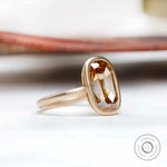 Handmade champagne moissanite ring in 14K yellow gold