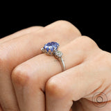 Elegant oval sapphire engagement ring with OEC diamonds