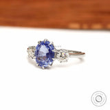 Side profile of Georgian style platinum engagement ring