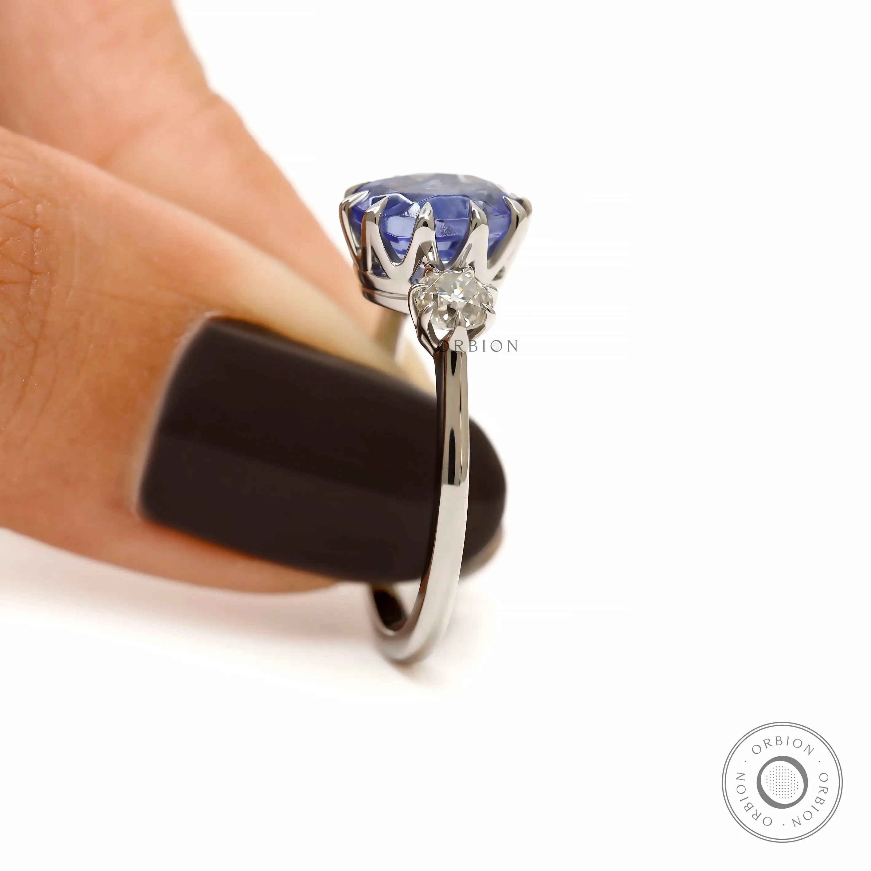 Luxury Georgian style engagement ring in Platinum 950