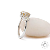 Three stone engagement ring georgian style angle view