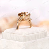 Bold geometric engagement ring with Asscher center stone