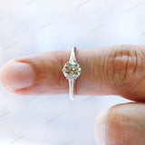 Yellow gold solitaire ring with round center stone on fingure