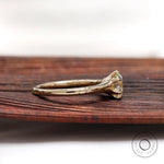 Elegant Old European cut moissanite ring side profile