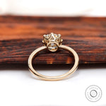 Gallery view of prong set light champagne moissanite solitaire ring