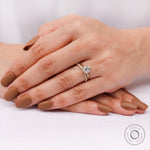 Close-up of bubble band detailing with lab grown diamonds