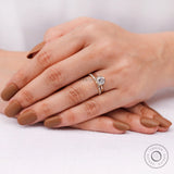 Close-up of bubble band detailing with lab grown diamonds