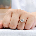 Top view of emerald cut three stone engagement ring