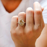 Sparkle detail of large pear moissanite center stone