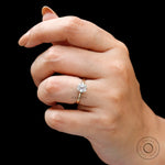Vintage inspired old mine cut moissanite engagement ring