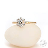 Old mine cut cushion moissanite ring georgian style