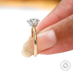 Cushion cut moissanite ring glossy finish