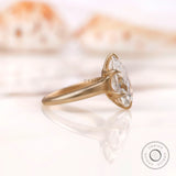 Side view of the Old Mine Cut Pear Moissanite Engagement Ring
