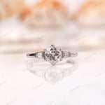 Vintage old european cut three stone engagement ring in 10k white gold  