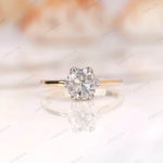 Old European Cut Moissanite ring, round shape, set in a dual-tone 10K yellow-white gold band