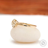 Light Champagne Round Old European Cut Moissanite Engagement Ring in 10K Yellow Gold