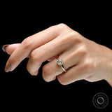 Light Champagne Round Old European Cut Moissanite Engagement Ring in 10K Yellow Gold