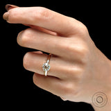 Light Champagne Round Old European Cut Moissanite Engagement Ring in 10K Yellow Gold